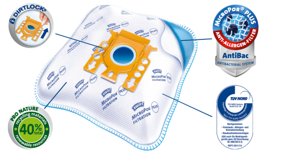 пылесборника 570x297 - SWIRL Y 101/4 MP PLUS Комплект мешков для пылесоса Daewoo, AEG, BEKO, ETA .